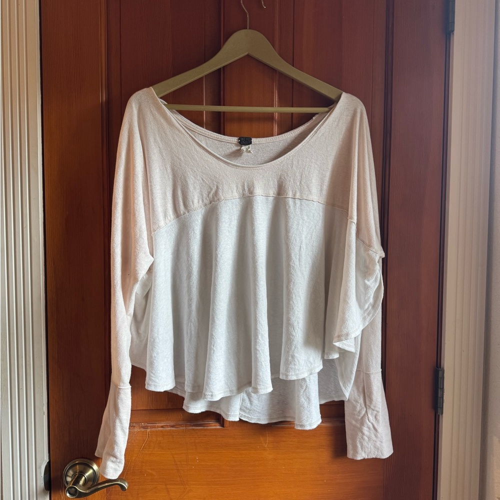Free People We The Free Cream Long Sleeve Top